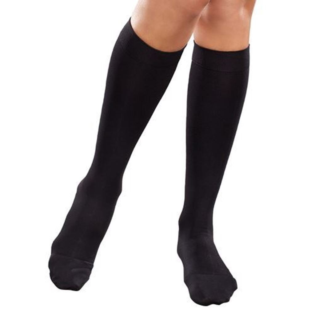 Calcetín Therafirm Mediana Compresión (15-20 mmHg) Dama Modelo Sheer Color Negro Talla Grande