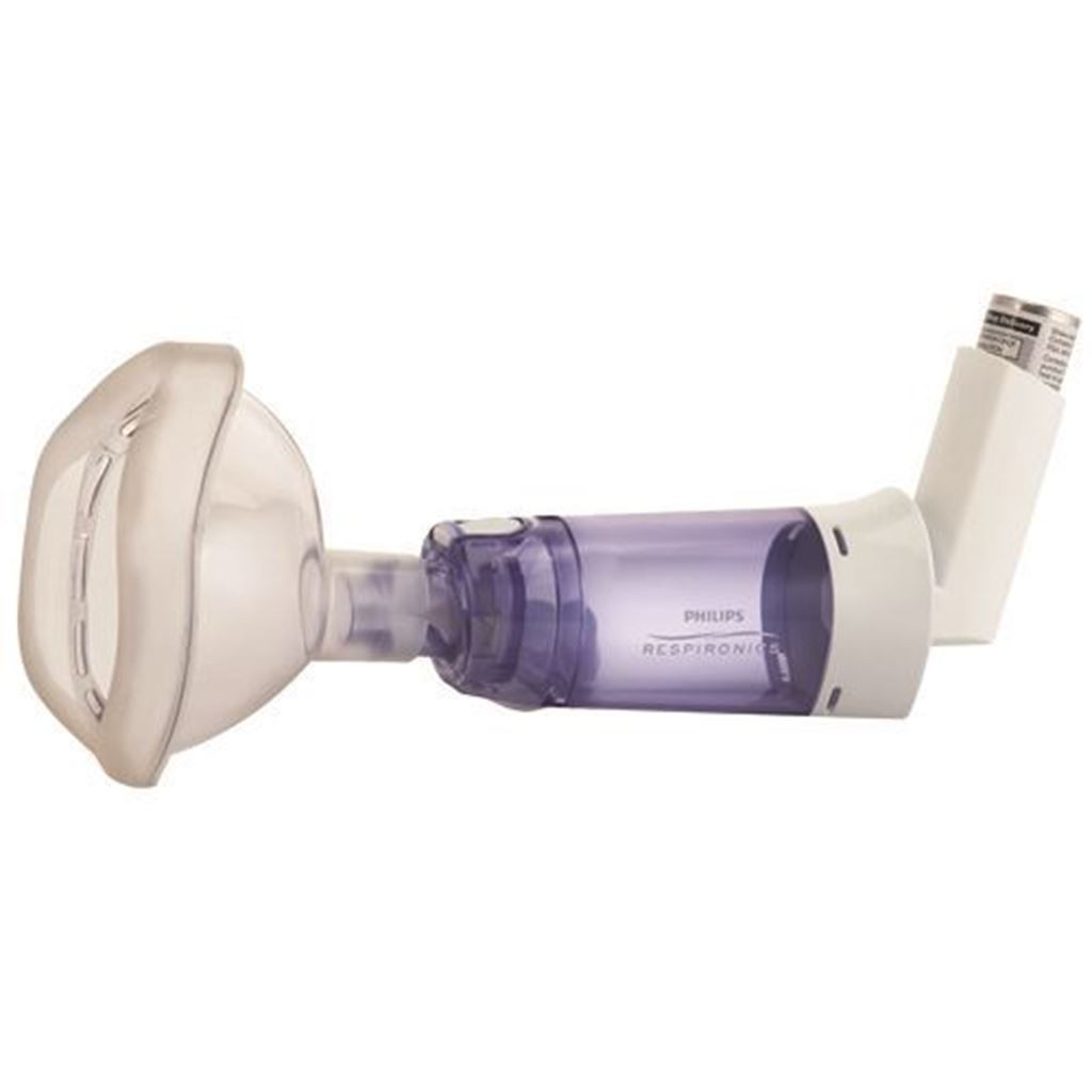 Cámara de Inhalación Optichamber Diamond Respironics Antiestática con Mascarilla Grande