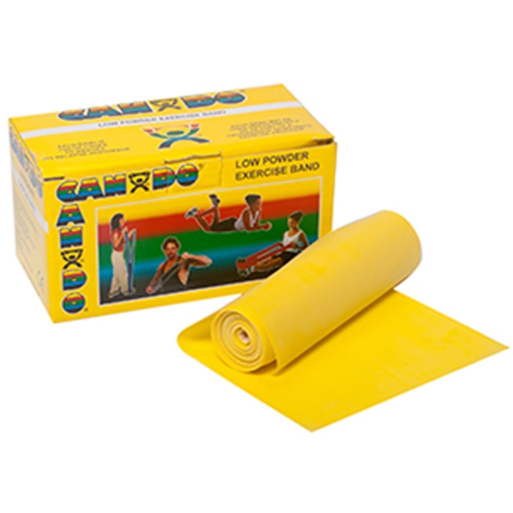 BANDA ELASTICA CANDO PARA EJERCICIOS DE RESISTENCIA EXTRA LIGERA COLOR AMARILLO 5.49 MTS