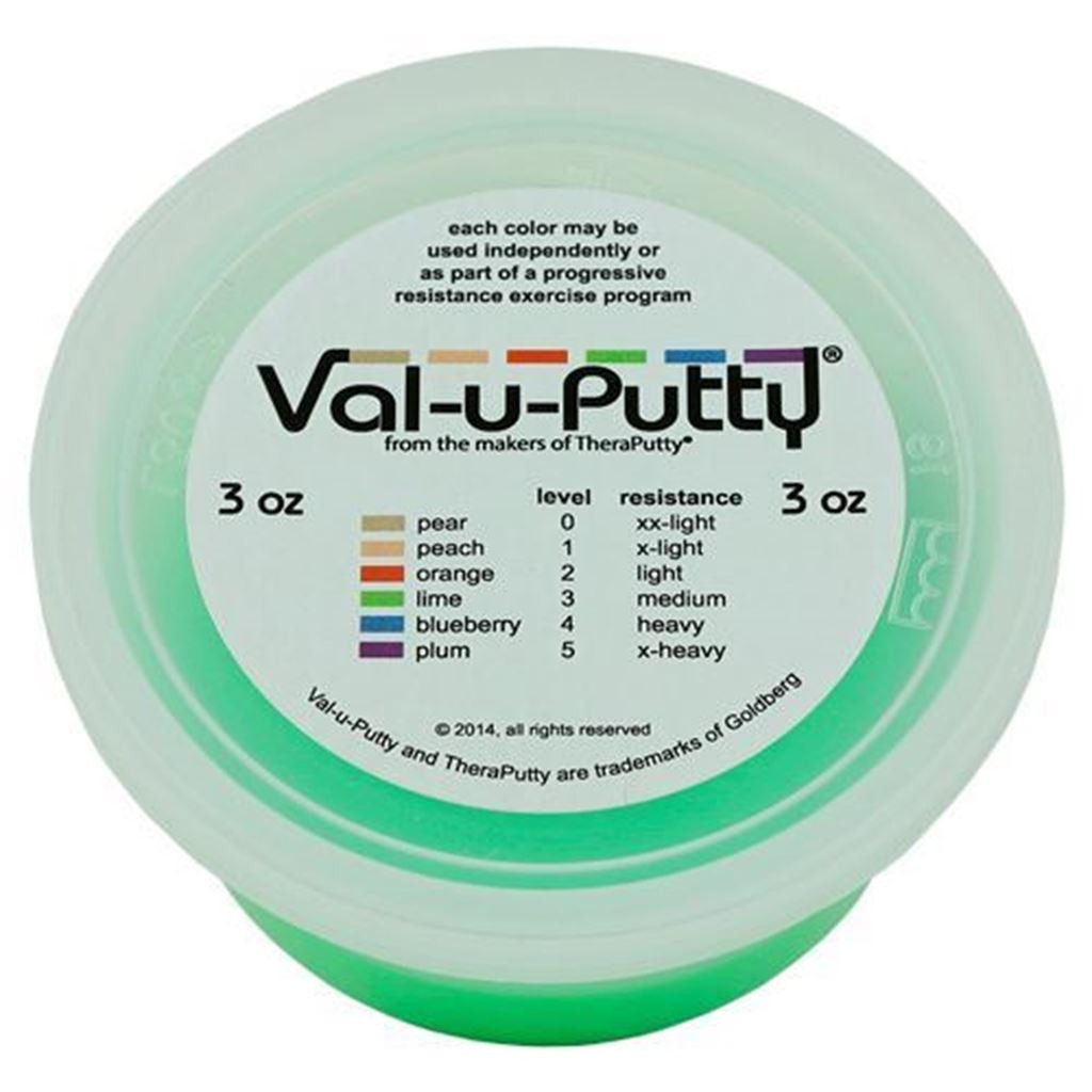 Plastilina Val-u Putty para Ejercicios de Rehabilitación en Mano Resistencia Media Color Lima