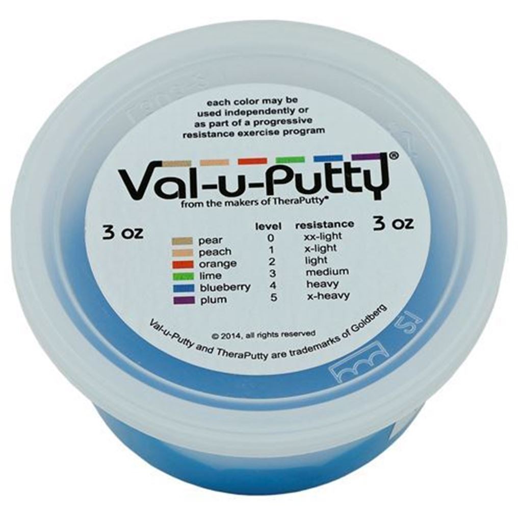 Plastilina Val-u Putty para Ejercicios de Rehabilitación en Mano Resistencia Fuerte Color Azul
