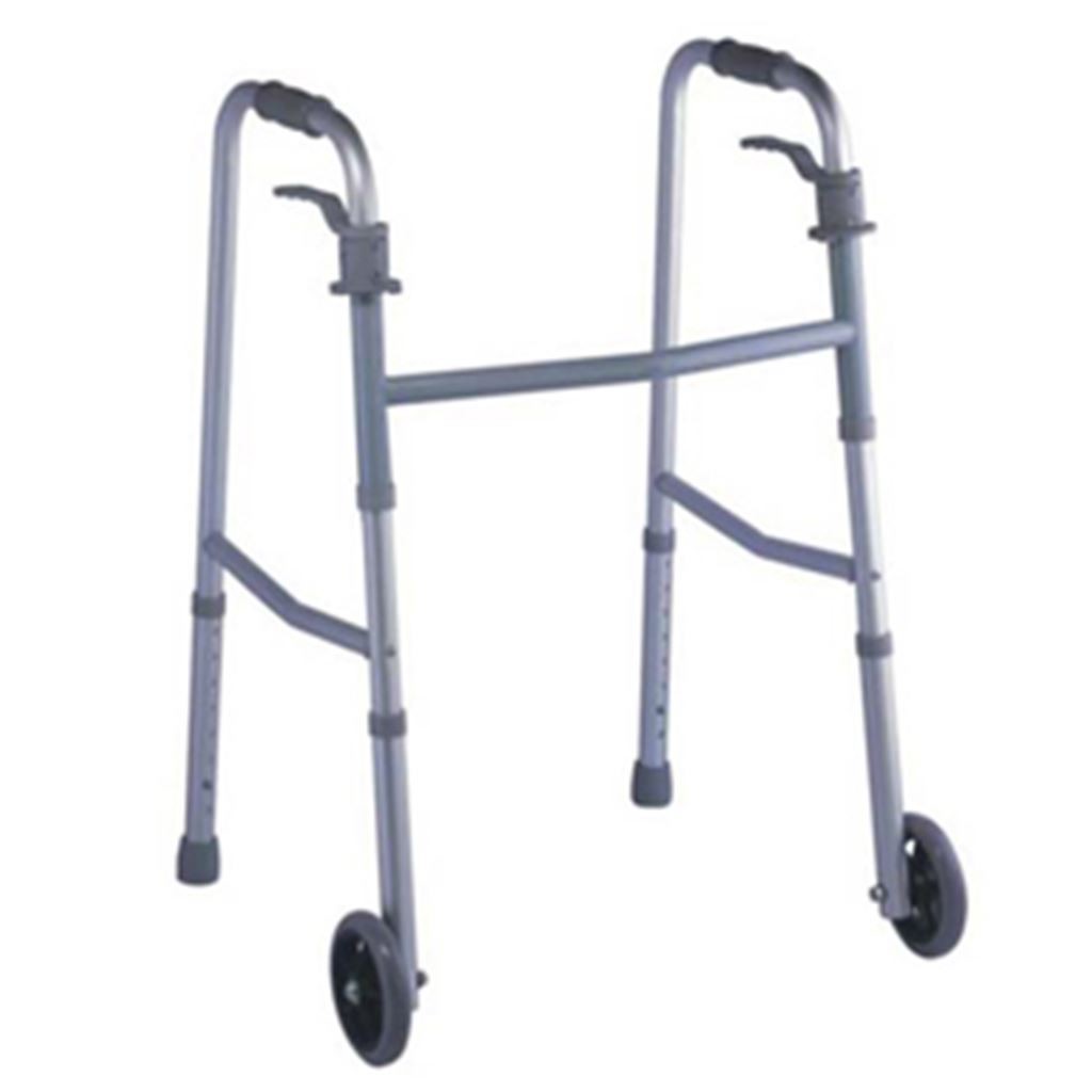 ANDADERA RIDER DE ALUMINIO. SE PLIEGA CON PALANCAS LATERALES.2 RUEDAS DELANTERAS.