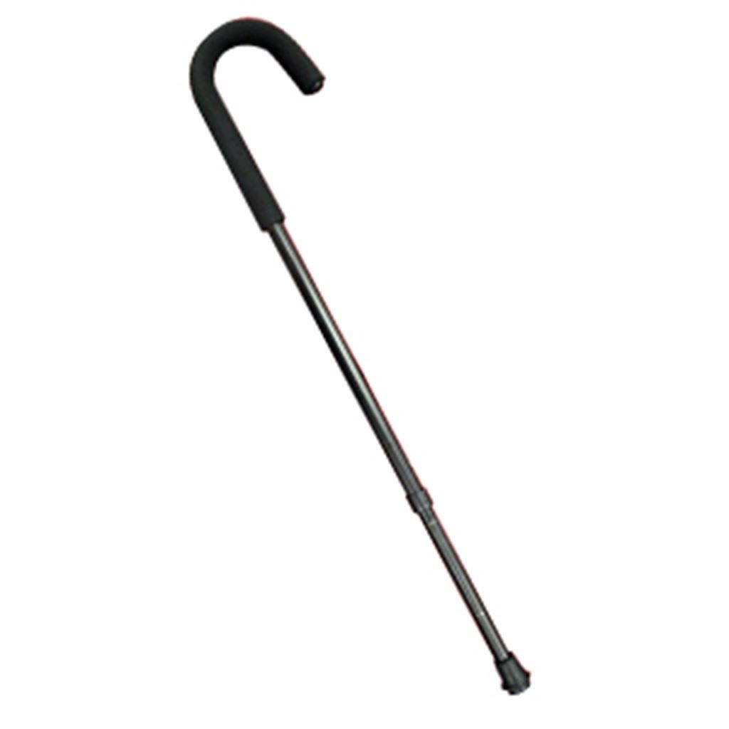 BASTON DE ALUMINIO 1 APOYO MANGO CUELLO DE GANSO PLATA