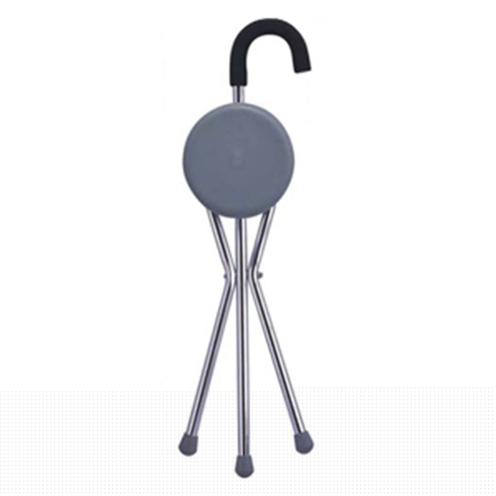 BASTON TRIPIE RIDER DE 3 APOYOS.PLEGABLE. CON ASIENTO PLATA SOPORTA UN PESO DE 86 KGS.CROMADO