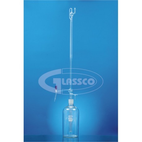 BURETA AUTOMATICA CLASE AS DE TEFLON CON CERTIFICADO 50 ML, BOTELLA DE 2000 ML - GLASSCO