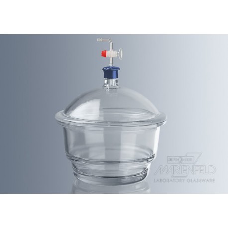 DESECADOR 250mm, BOROSILICATO CON LLAVE CON TAPA