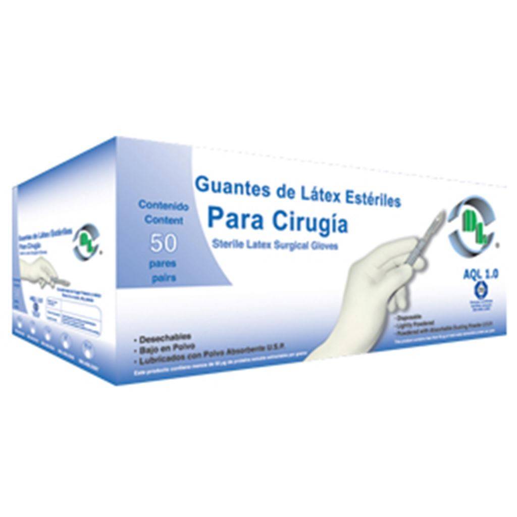 GUANTE DE LÁTEX DESECHABLE PARA CIRUGÍA TALLA 6.5
