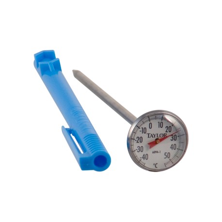 TERMÓMETRO BIMETÁLICO CARÁTULA CIRCULAR 1 Y VASTAGO 5 (0 A 250  grados C)