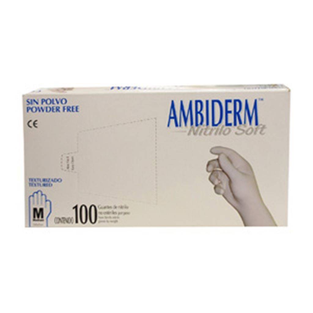 GUANTES AMBIDERM DE NITRILO NO ESTERIL AZUL MD CAJA CON 100 PI
