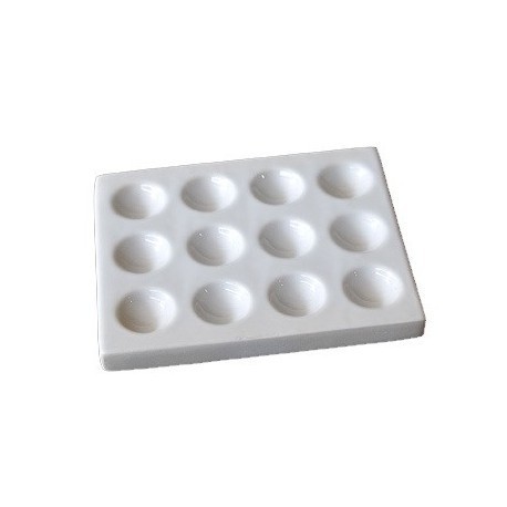 PLACA ECONOMICA DE 12 CAVIDADES DE PORCELANA 120 X 95 MM.