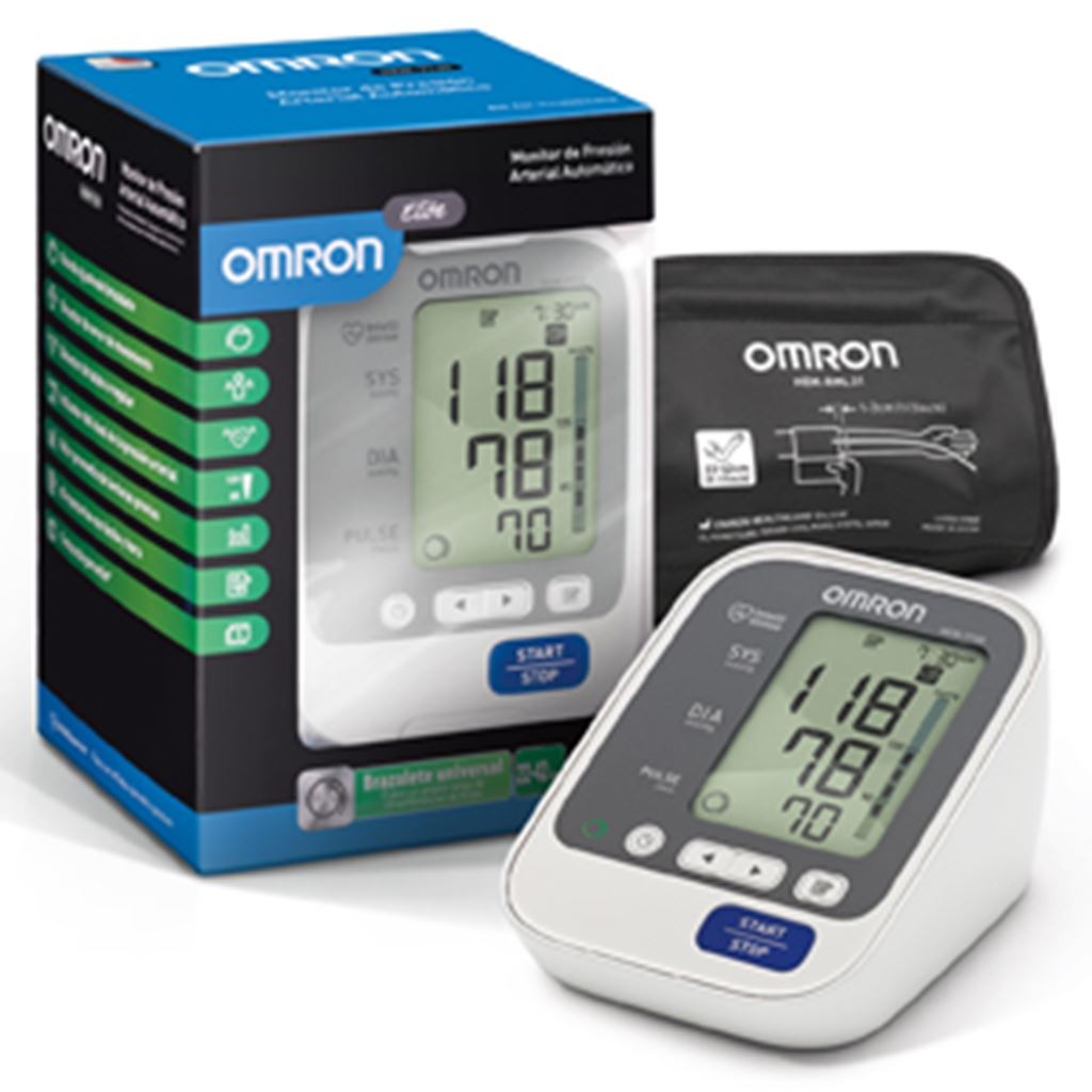 Baumanómetro Digital de Brazo Omron con Sensor de Posición, Brazalete de 3 Posiciones y 60 Memorias