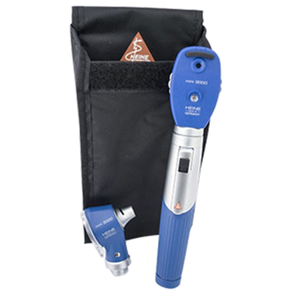 EQUIPO DE DIAGNOSTICO MINI 3000 CON 1 MANGO, 2 CABEZALES Y ESTUCHE SUAVE. AZUL.